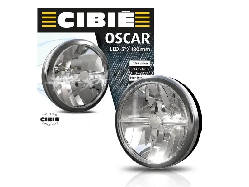 CIBIE OSCAR LED 7 " Full Black And Chrome Auxiliary Universal Rally Lights - Priced Each