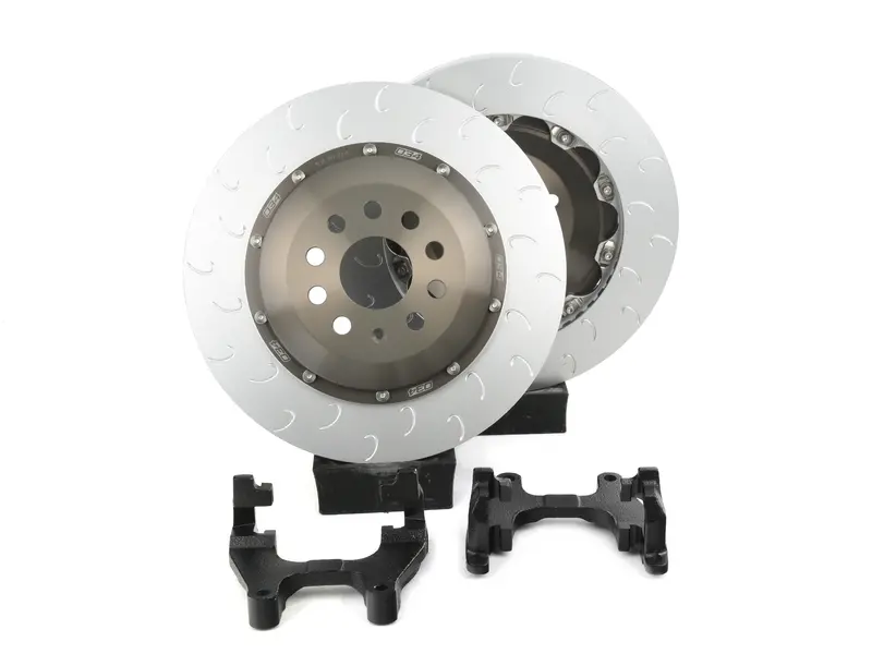 2-Piece Floating Rear Brake Rotor Upgrade Kit - Black Carriers