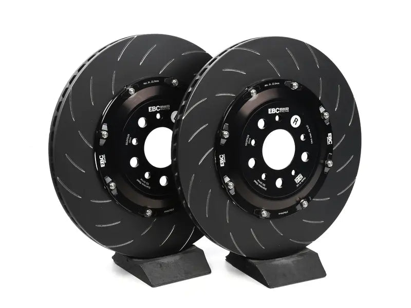 Rear 2-Piece Floating SG Grooved Rotor Pair - 370x24mm