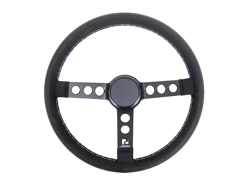 Rennline Alcantara Steering Wheel - Black Spokes & Black Horn Ring