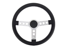 Rennline Leather Steering Wheel - Silver Spokes & Silver Horn Ring