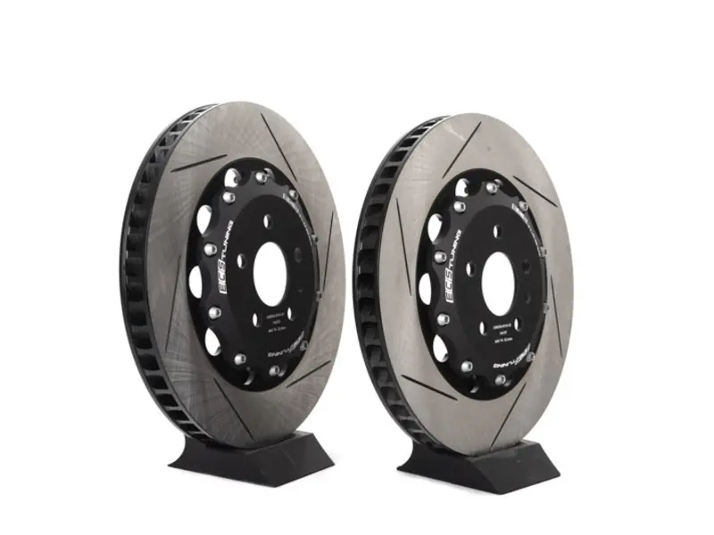 8V RS3 - Front 2-Piece Slotted Brake Rotors With Rear Slotted 2-Piece Semi-Floating Brake Rotors