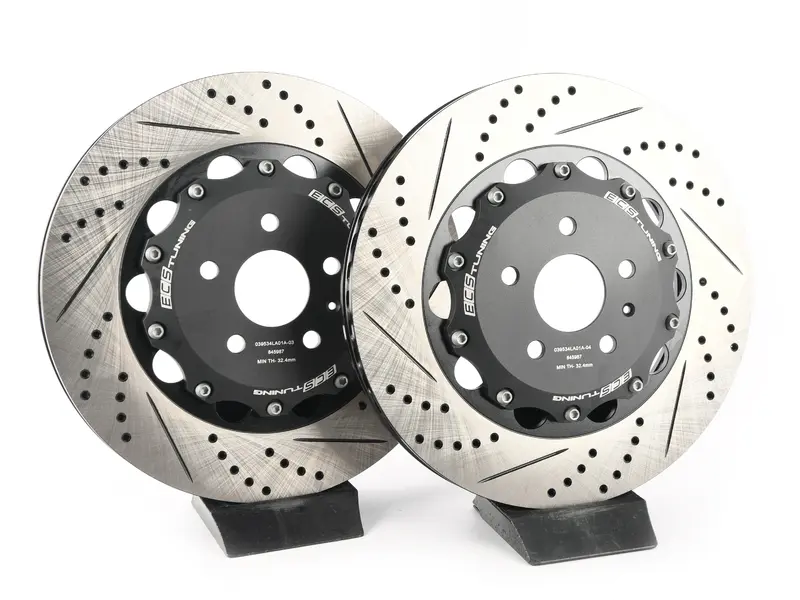 8V RS3 - Front 2-Piece Drilled & Slotted Brake Rotors - Pair (370x34)