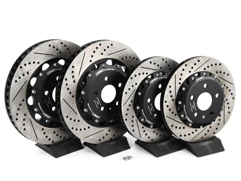 8V RS3 - 2-Piece Drilled & Slotted Brake Rotors - Front and Rear