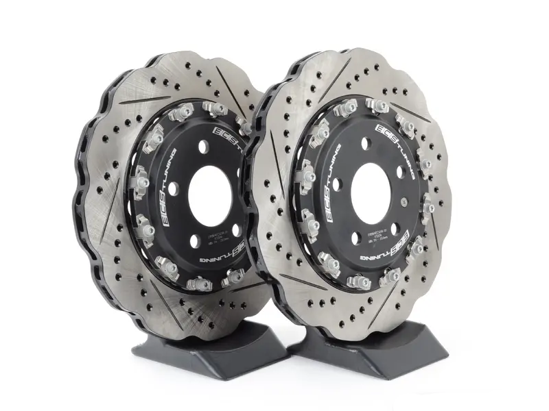 Rear 2-Piece Scalloped Brake Rotors - Pair (330x22)